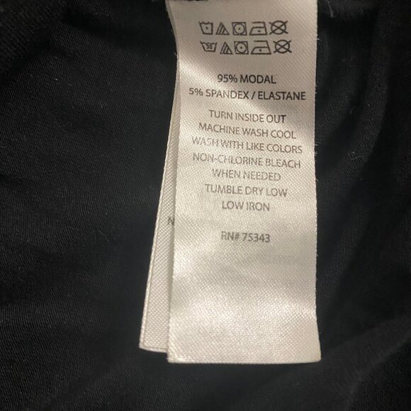 Adrienne Vittadini Black Modal Stretch Scoop Neck Tee | Size S - Picture 7 of 7